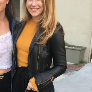 ZARA size small black leather jacket